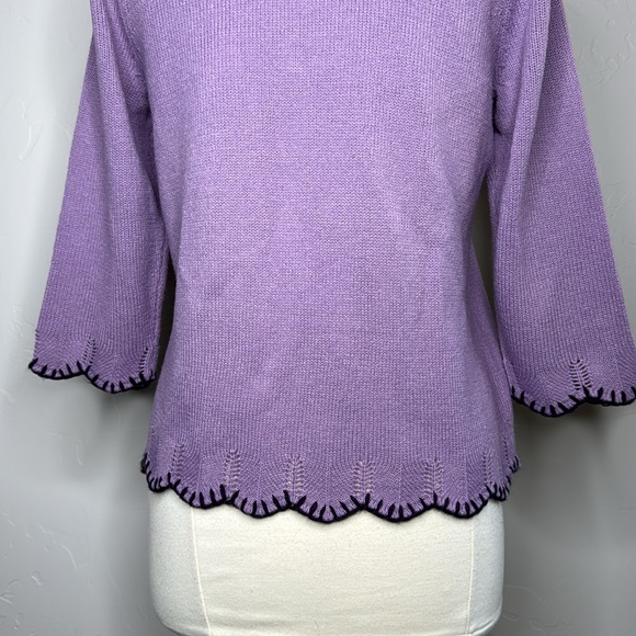 Vintage Christopher & Banks purple embroidered sweater Size Medium - Picture 8 of 12